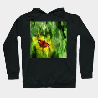 Peacock Butterfly On Abstracted Background 3 Hoodie